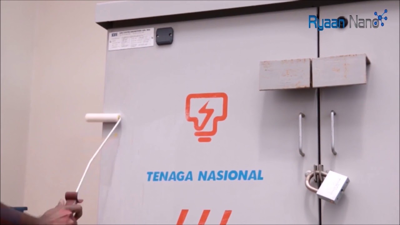 Ryaan Nano coating being applied to a Tenaga Nasional (TNB) feeder pillar