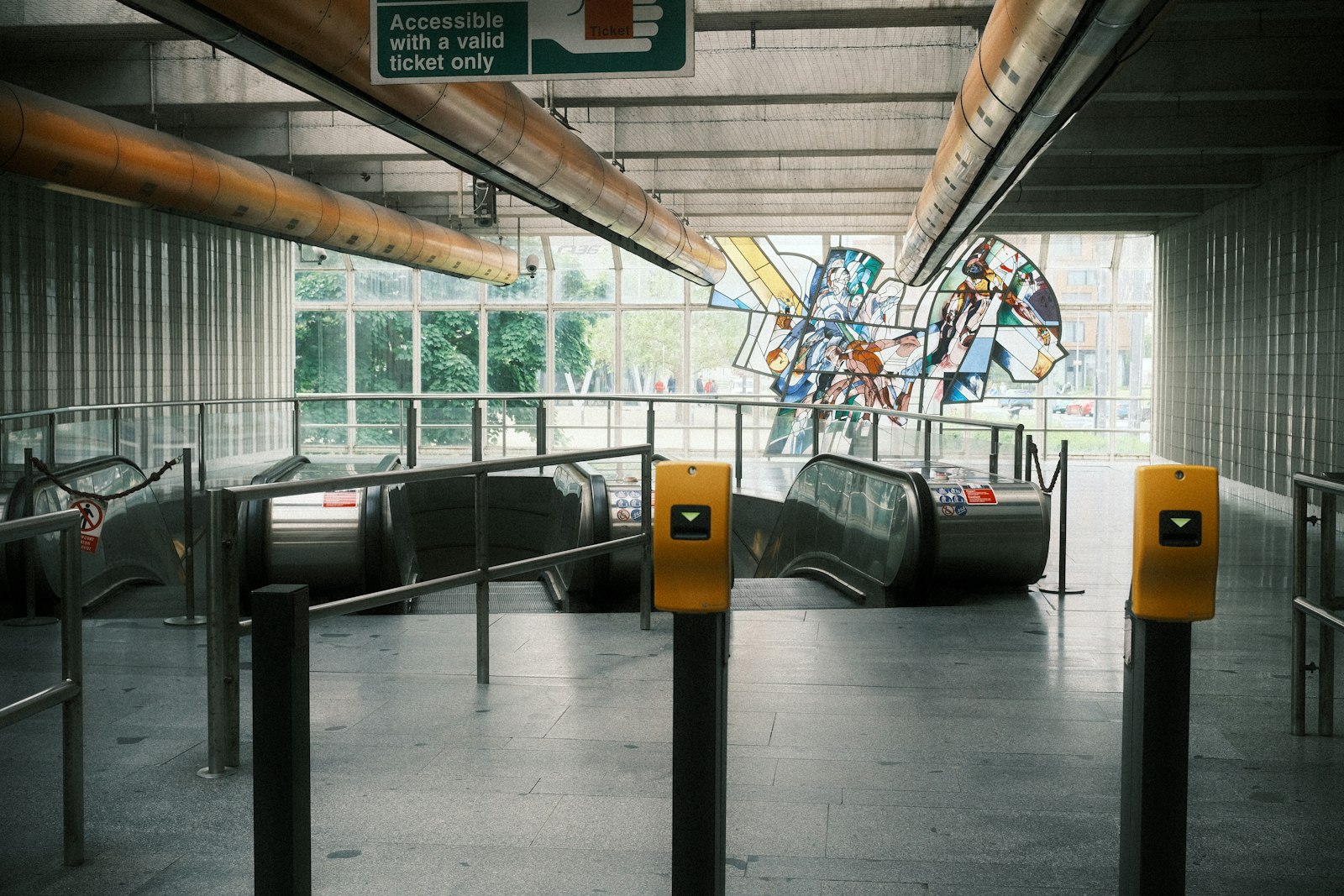 A clean public transport station concourse
